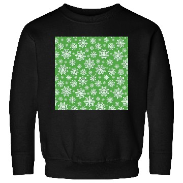 Discover Modern Snowflakes Pattern White Green Sweatshirts