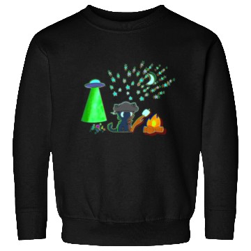 Discover Trick or Treat - Alien Camping Kitten Sweatshirts