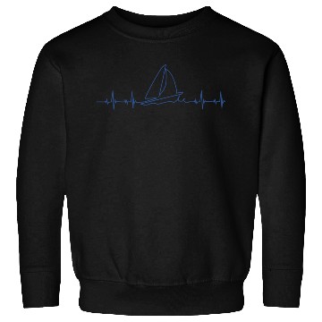 Discover Heart Beat Sailboat Blue Sweatshirts
