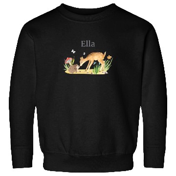 Discover Forest Animal Deer Hedgehog Flowers Name Ella Sweatshirts