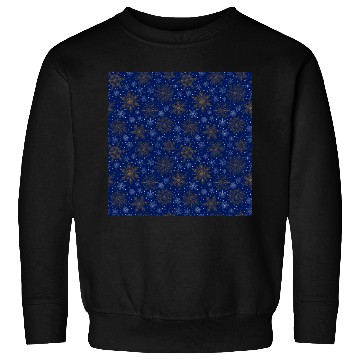 Discover Snowflakes Pattern Blue Gold Sweatshirts