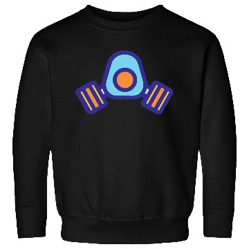 Discover Blue Orange Comic Face Protection Nuclear Gas Mask Sweatshirts