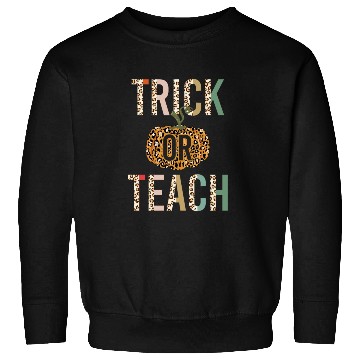Discover Trick Or Teach Leopard Print Halloween Sweatshirts