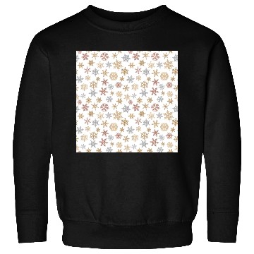 Discover Modern Snowflakes Pattern White Gold Sweatshirts
