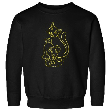 Discover Cat And Dog Yellow Sweatshirts