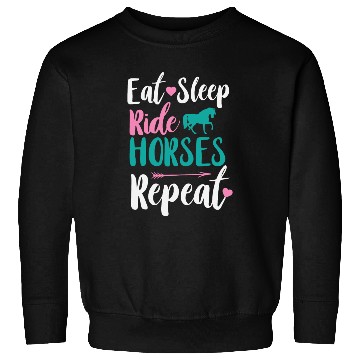 Discover Cute Eat Sleep Ride Horses Repeat Equestrian Sweatshirts
