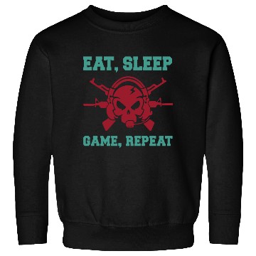 Discover Eat Sleep Game Repeat | Video Game Console Gaming Sweatshirts