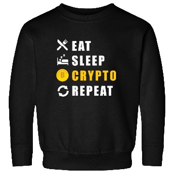 Discover Bitcoin sloth BTC logo eat sleep Crypto repeat Sweatshirts