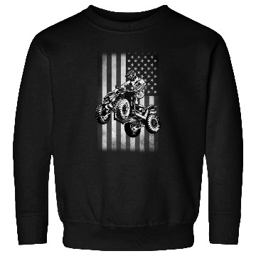 Discover ATV 4Wheeler Racer Jump USA Flag Sweatshirts
