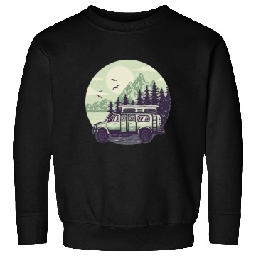 Discover Camping Car Mountains Sweatshirts