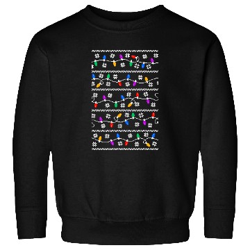 Discover Christmas Garland Lights Retro Pixel Pattern Sweatshirts