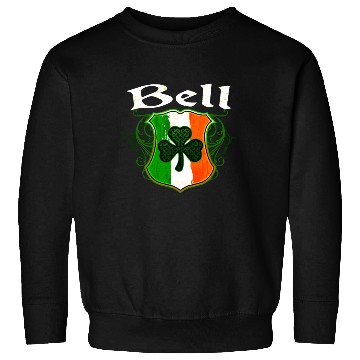 Discover Bell Irish Surname Ireland Flag Shield Shamrock Sweatshirts