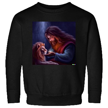 Discover Jesus Feeding Lion Sweatshirts