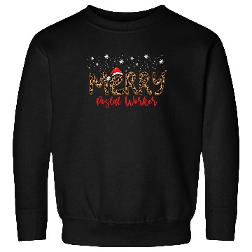 Discover Leopard Print Merry Postal Worker Sweatshirts