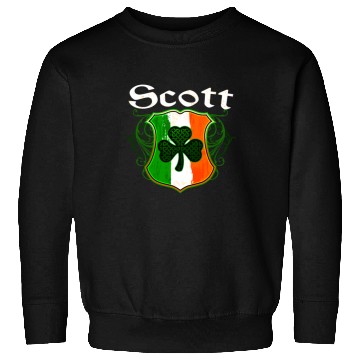 Discover Scott Irish Surname Ireland Flag Shield Shamrock Sweatshirts