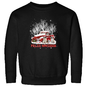 Discover Feliz Navidog Saint Bernard Christmas Dog Lovers Sweatshirts