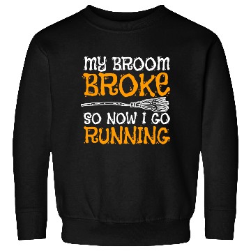 Discover Funny Running Witch Halloween Costum Sweatshirts