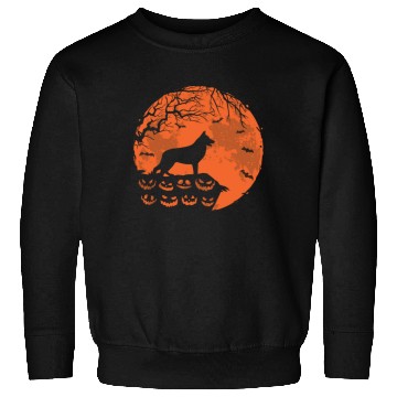 Discover German Shepherd And Moon Halloween Funny Dog Lover Sweatshirts