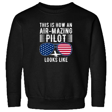 Discover Aircraft Pun Airmazing Pilot - Airline Pilot Sweatshirts