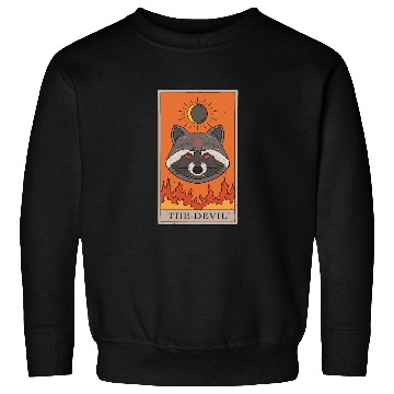 Discover Raccoon Devil Tarot Card Reader Sweatshirts