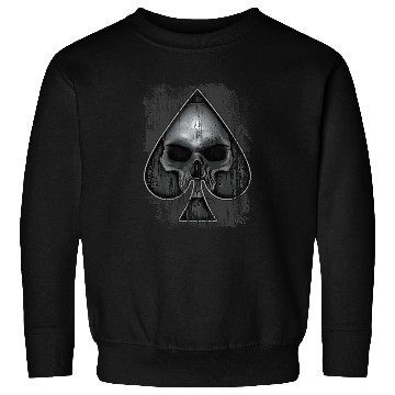 Discover Heavy Metal Punk Poker Skull Sweatshirts