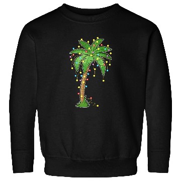 Discover Christmas Lights Palm Tree Beach Funny Tropical Sweatshirts