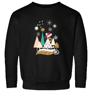 Discover Christmas Winter Scandinavian Trees Snow Sweatshirts