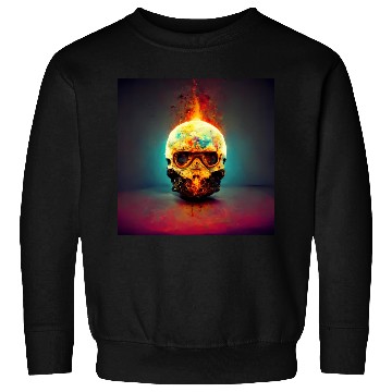 Discover Extremely Realistic Skull in Abstract Art Sweatshirts