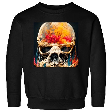 Discover Extremely Realistic Skull in Abstract Art Sweatshirts