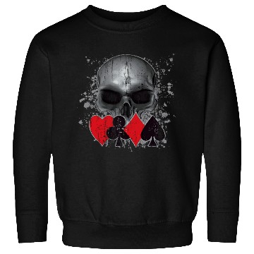 Discover Heavy Metal Punk Poker Skull Sweatshirts
