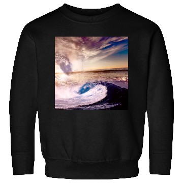 Discover dark blue ocean waves storm fantasy Sweatshirts