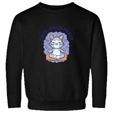 Discover Serenity Cat Yoga Cat Owner Meditation Yoga Fan Sweatshirts