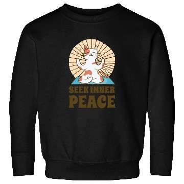 Discover Serenity Cat Yoga Cat Owner Meditation Yoga Fan Sweatshirts