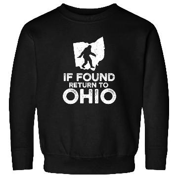 Discover Funny Bigfoot If Found Return To Ohio Map Design Sweatshirts