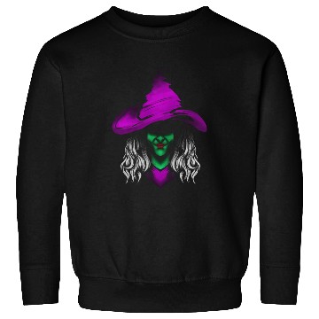 Discover Evil Witch With Green Skin And Purple Hat For Sweatshirts