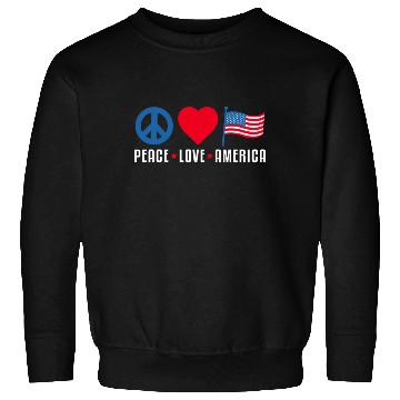 Discover Peace Love America US Flag Independence Sweatshirts