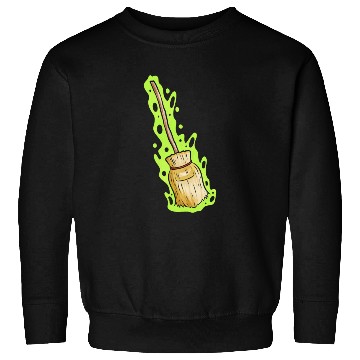 Discover Magic Witch Broom With Green Shimmer Halloween Sweatshirts