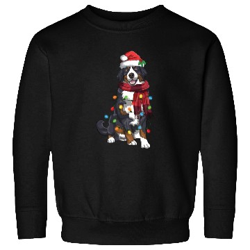 Discover Bernese Mountain Christmas Light Funny Dog Lover Sweatshirts