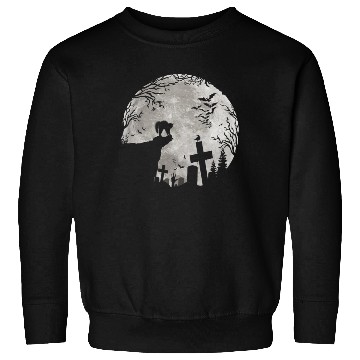 Discover Halloween Black Cat Werewolf Full Moon Bats trick Sweatshirts