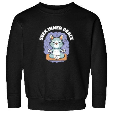 Discover Serenity Cat Yoga Cat Owner Meditation Yoga Fan Sweatshirts