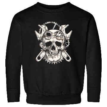 Discover Skull Mechanic Cross Tools Mechanic Sweatshirts