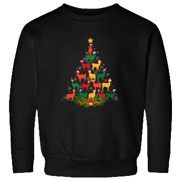 Discover Family Matching Christmas Pajama Llama Xmas Tree Sweatshirts