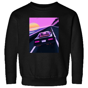 Discover Vaporwave Aesthetic Sports Car Driving Into A Sweatshirts