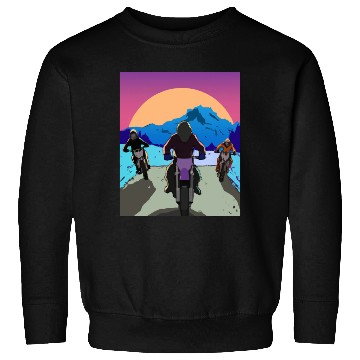 Discover Dirt Bike Rider Sunset Mountain Road Sweatshirts