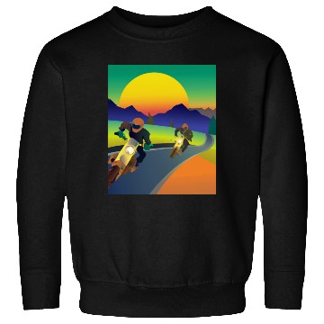 Discover Dirt Bike Rider Sunset Mountain Road Sweatshirts