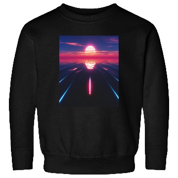 Discover Vaporwave Aesthetic Sunset Above Reflecting Sea Sweatshirts