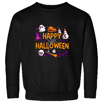 Discover Pumpkin Lantern Skull Ghost Happy Halloween Sweatshirts