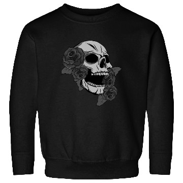 Discover Black Skull Roses Aesthetic Goth Gothic Sweatshirts