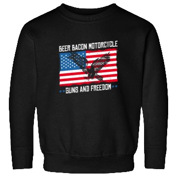 Discover Beer Bacon Motorcycle Guns And Freedom US Flag Sweatshirts
