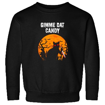 Discover Gimme Dat Candy Creepy Cat Spooky Halloween Sweatshirts